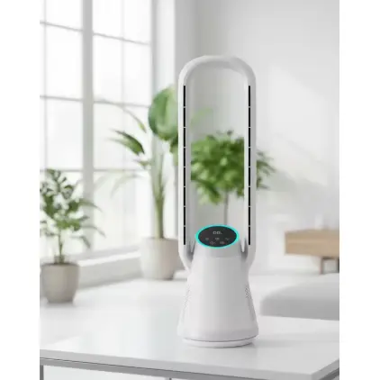 Fan Teaghlaigh Gan Blade Fan Purifier Aeir Ciúin le Cianrialú